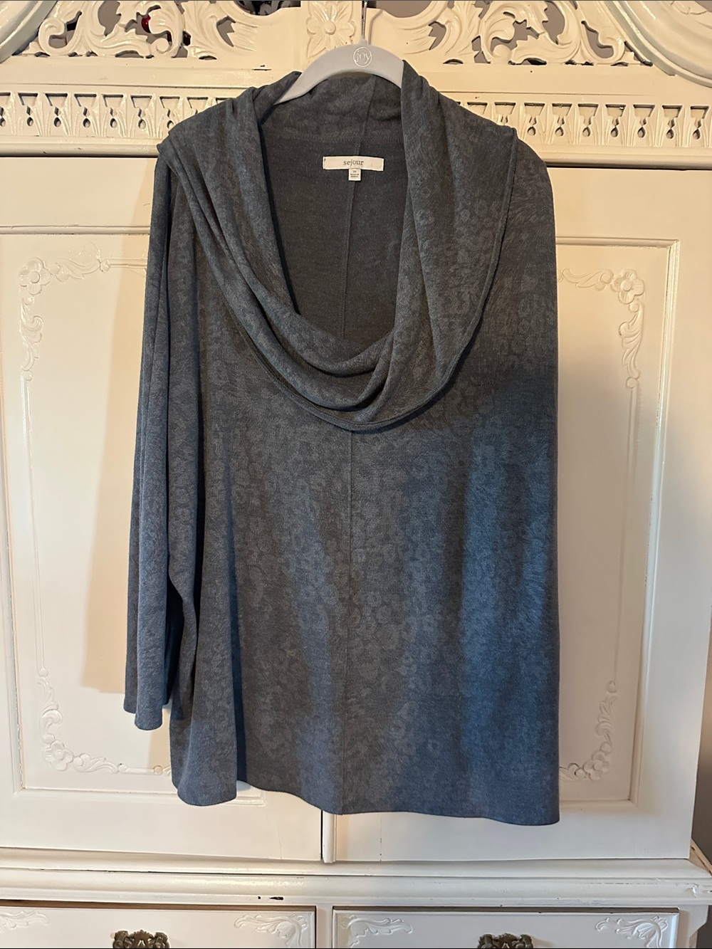 Sejour Draped Cowl Neck Sweater - Gray